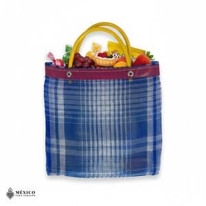 Mini Mexican Market Bag – Reusable Plastic Tote, Traditional Handcrafted Style